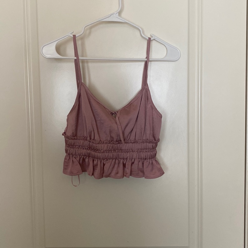 Pink shimmer crop top!